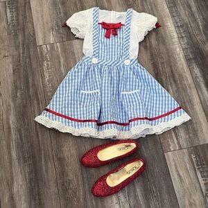 Dorthy Wizard of OZ dress & Vintage Ruby Slippers